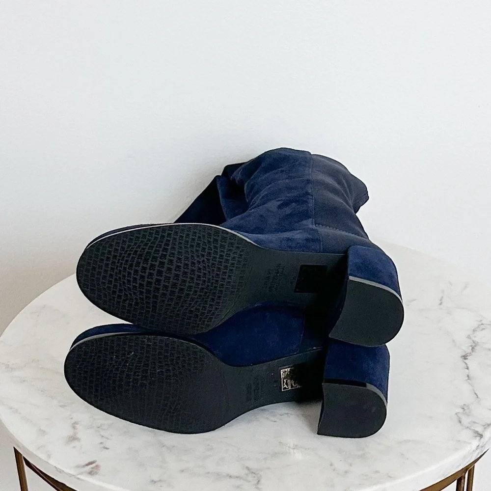 Stuart Weitzman NEW 5050 City Block Over the Knee Blue Suede Size 4.5 US 35 EU - Picture 10 of 10